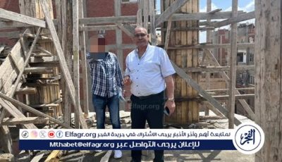 تنفيذ إزالة لاعمدة خرسانية لدور خامس مخلف بعقار في حملة مكبرة لغرب المنصورة